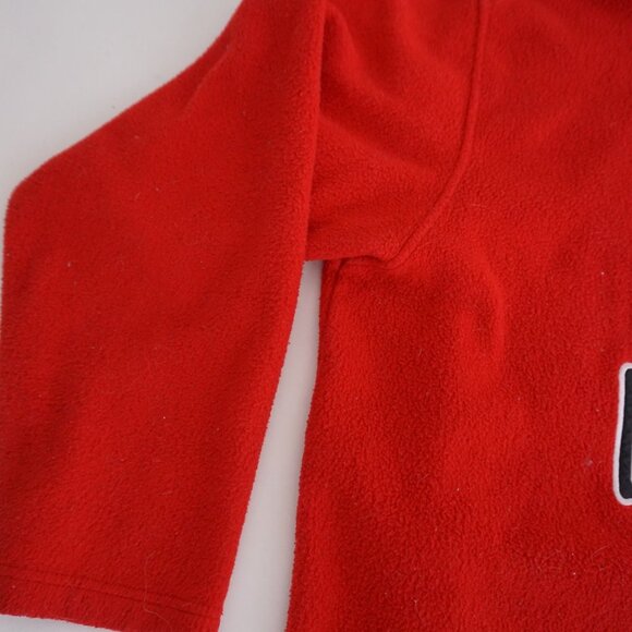 Vintage '90S Old Navy Red Fleece Outdoor Hiking Quarter Zip Pullover Sweater 2XL - Picture 8 of 10
